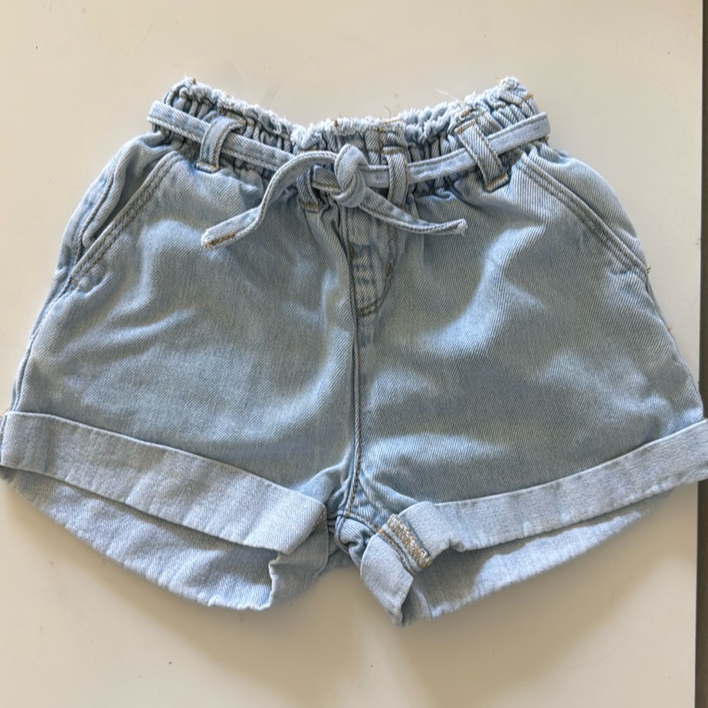 Zara Toddler Light Denim High Waisted Shorts (18-24 mo)